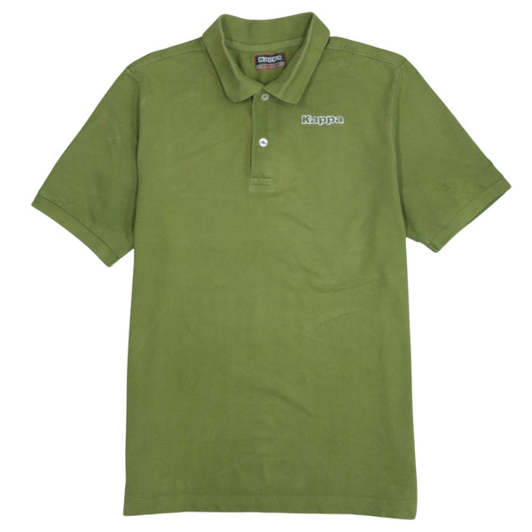 Vintage Kappa 90's Polo Shirt Medium Green Quarter Button