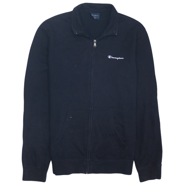 Champion Vintage 90's Heavyweight Zip Up Black Sweatshirt - Medium