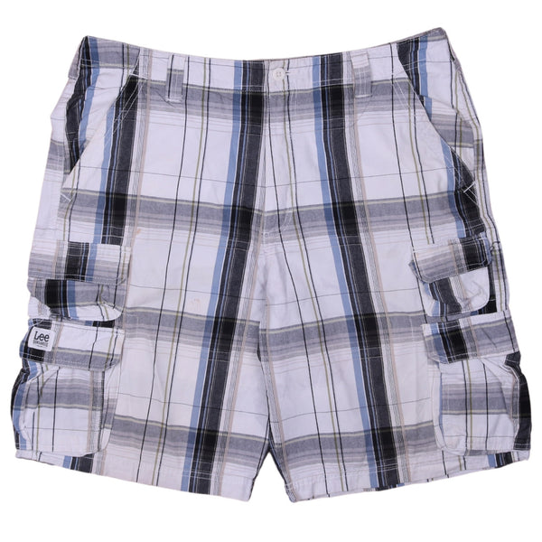 Vintage Lee 90's Men's Checkered Shorts Size 38, White, True Fit