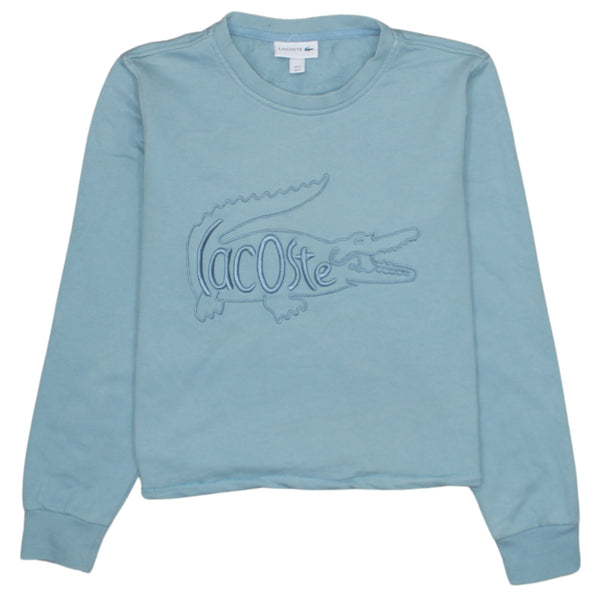 Lacoste 90's Spellout Crew Neck Sweatshirt Small Blue