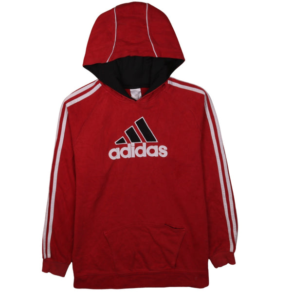 Adidas Red 90's XLarge Women's Pullover Hoodie Spellout Vintage