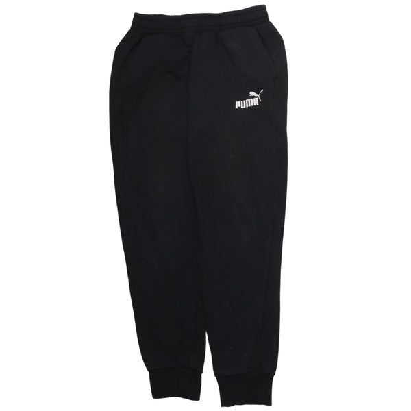 Puma 90's Vintage Sweatpants Joggers Black, Elastic Waist Medium