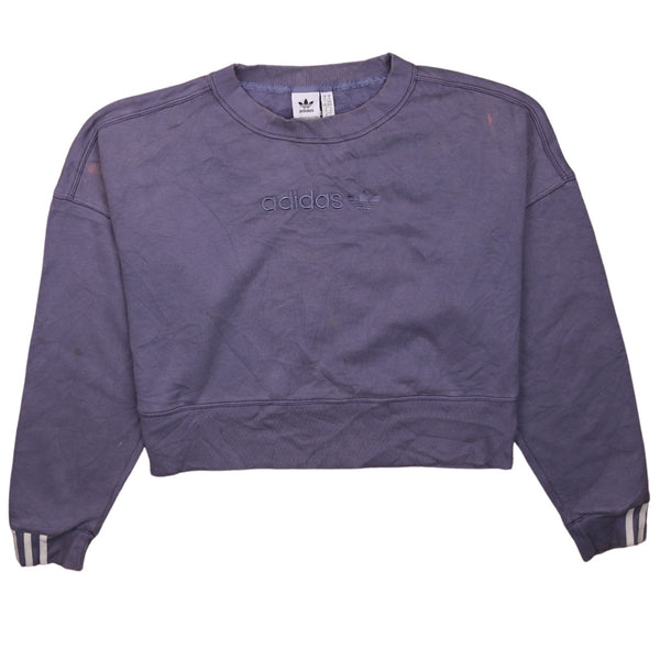 Adidas 90's Vintage Spellout Crew Neck Sweatshirt M Grey