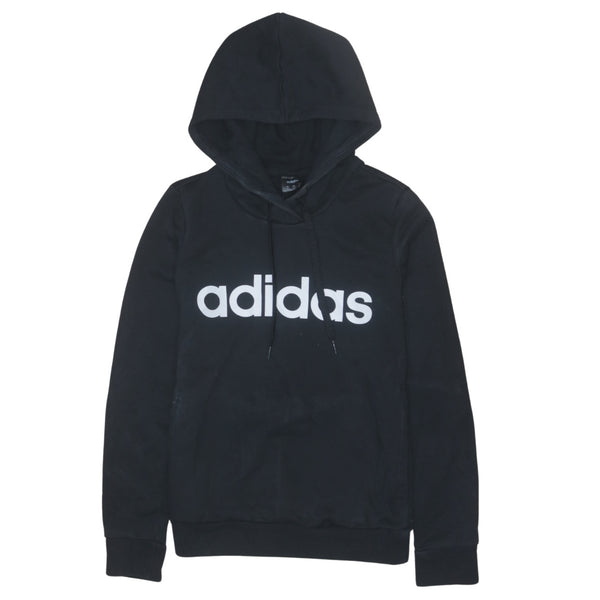 Adidas Vintage 90's Spellout Pullover Hoodie XXS Black Cotton