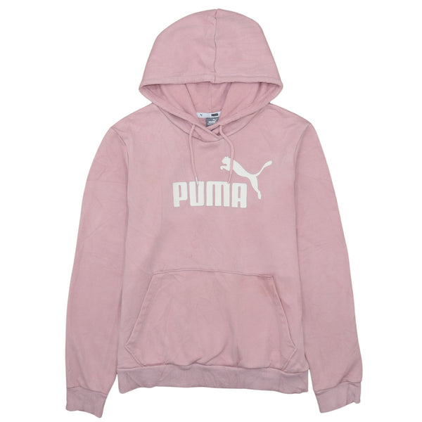 Puma 90's Vintage Pink Spellout Hoodie Women's Large Pullover