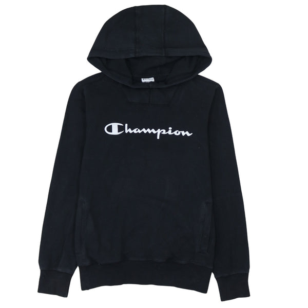 Champion 90's Swoosh Pullover Hoodie Medium Black