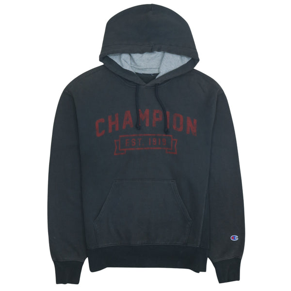 Champion 90's Vintage Spellout Grey Hoodie Men's Large