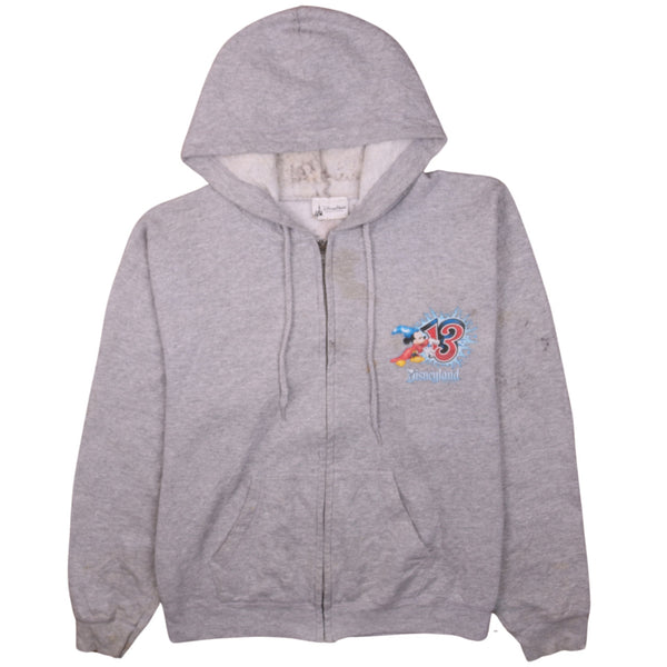 Vintage 90s Disney Mickey Mouse Grey Full Zip Hoodie, Large