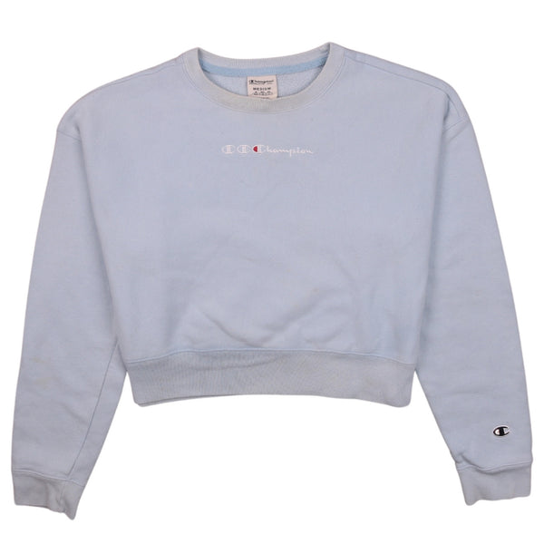 Champion 90's Crop Crew Neck Sweatshirt Medium Blue