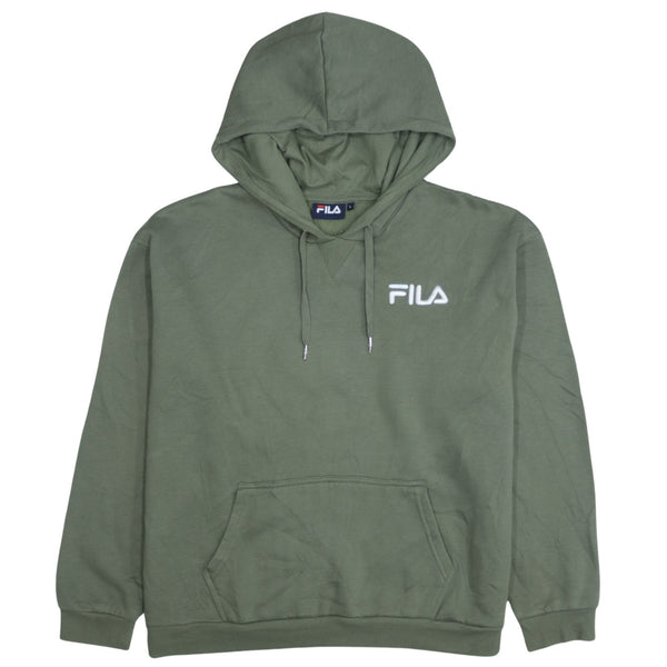 Fila 90's Drawstring Pockets Pullover Hoodie Large Green