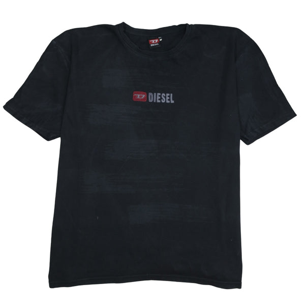 Diesel 90's Black Crew Neck T-Shirt 6XL XXXXXXL Short Sleeve Vintage