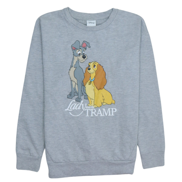 Disney 90's Lady and The Tramp Vintage Crew Neck Sweatshirt Small Grey