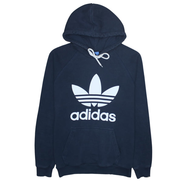 Adidas 90's Spellout Pullover Hoodie Small  Navy Blue