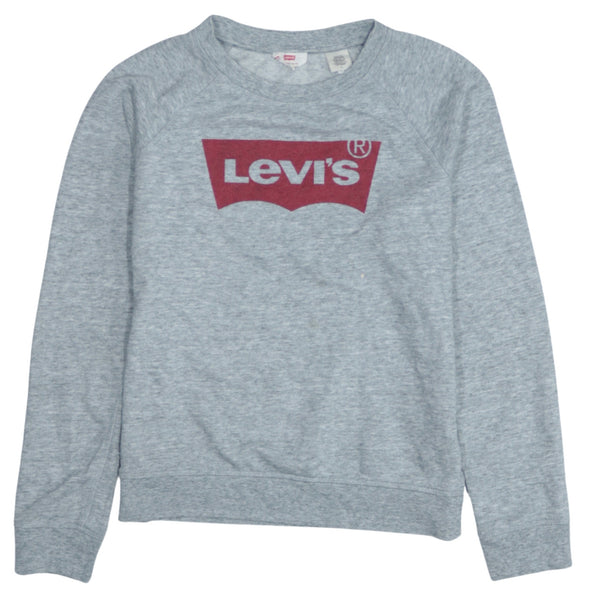 Levi's 90's Grey Spellout Crew Neck Sweatshirt Medium