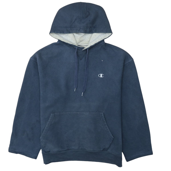 Champion 90's Lightweight Pullover Hoodie Medium Navy Blue