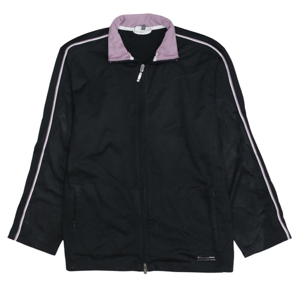 Champion 90's Plain Full Zip Up Sweatshirt XXLarge (2XL) Black