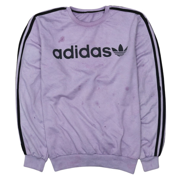 Adidas 90's Purple Crew Neck Spellout Sweatshirt Men's Medium