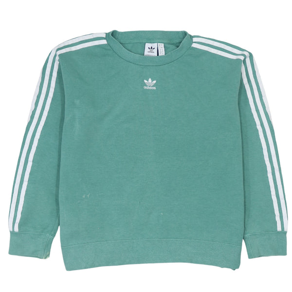 Adidas Vintage 90s Striped Sleeve Green Crewneck Sweatshirt XL