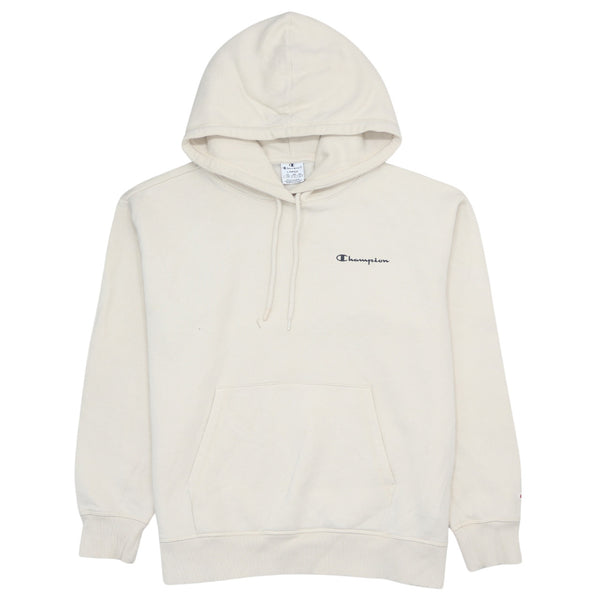 Champion 90s Beige Cream Hoodie Large, Drawstring Pullover w/Pockets