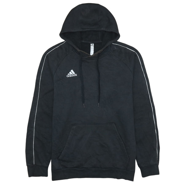 Adidas Vintage 90's Large Black Drawstring Pullover Hoodie with Pockets