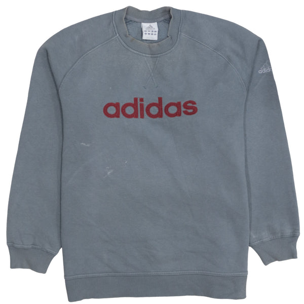 Adidas 90's Spellout Crew Neck Sweatshirt Large  Grey