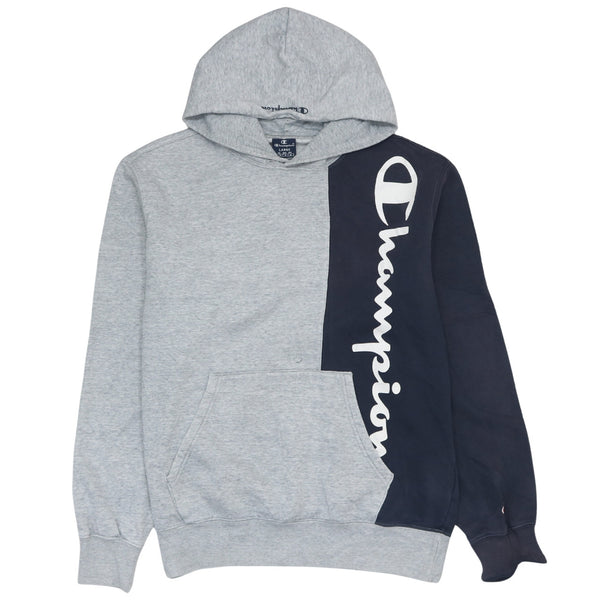 Champion 90's Spellout Pullover Hoodie Large Black