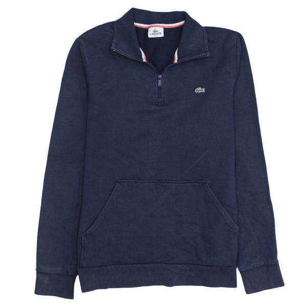 Lacoste 90's Lightweight Quarter Zip Sweatshirt Small  Navy Blue