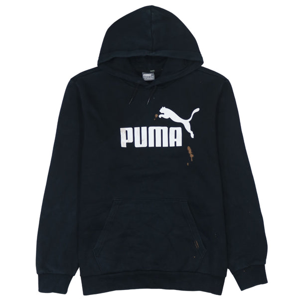 Vintage 90's Puma Men's Large Spellout Black Hoodie