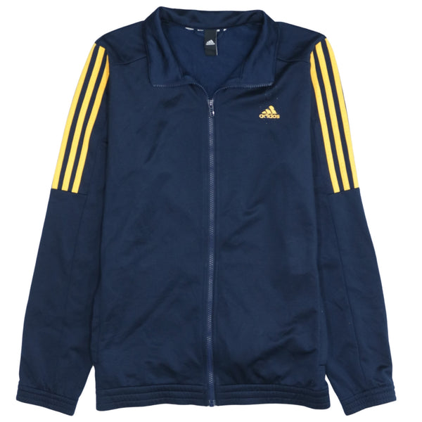 Adidas 90’s Full Zip Striped Sleeve Sweatshirt Navy Blue Small Vintage