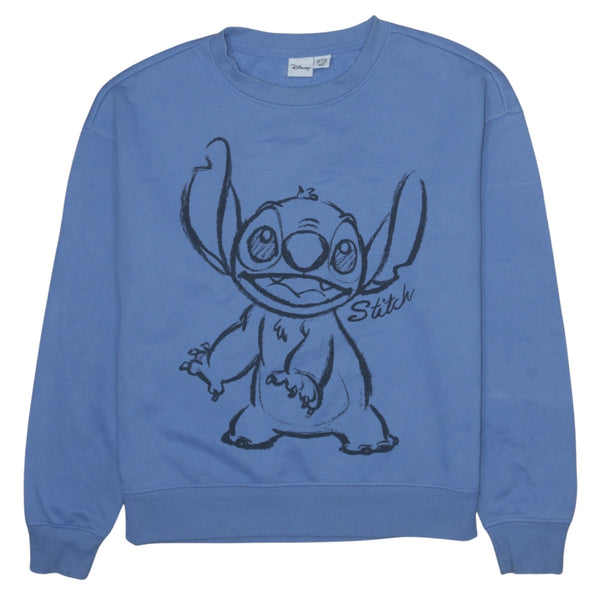90's Disney Stitch Crew Neck Sweatshirt XSmall Blue Cotton
