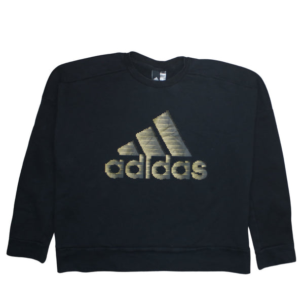 Adidas 90's Spellout Crew Neck Sweatshirt XLarge Black