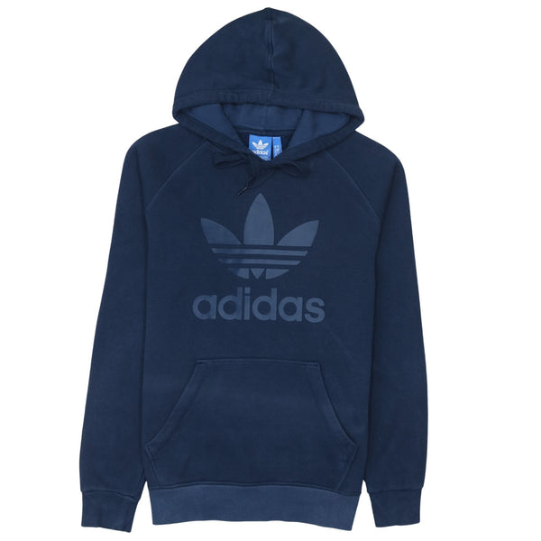 Adidas 90's Spellout Pullover Hoodie Medium Navy Blue