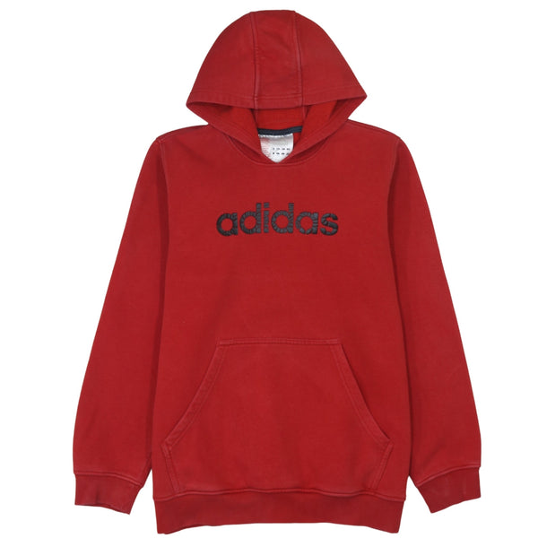 Adidas Vintage 90's Red Spellout Pullover Hoodie Womens XLarge