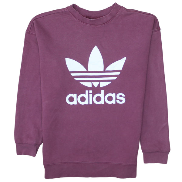 Adidas 90's Spellout Crew Neck Sweatshirt XSmall Red