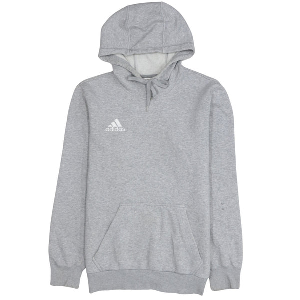 Adidas 90's Drawstring Pockets Pullover Hoodie Small Grey