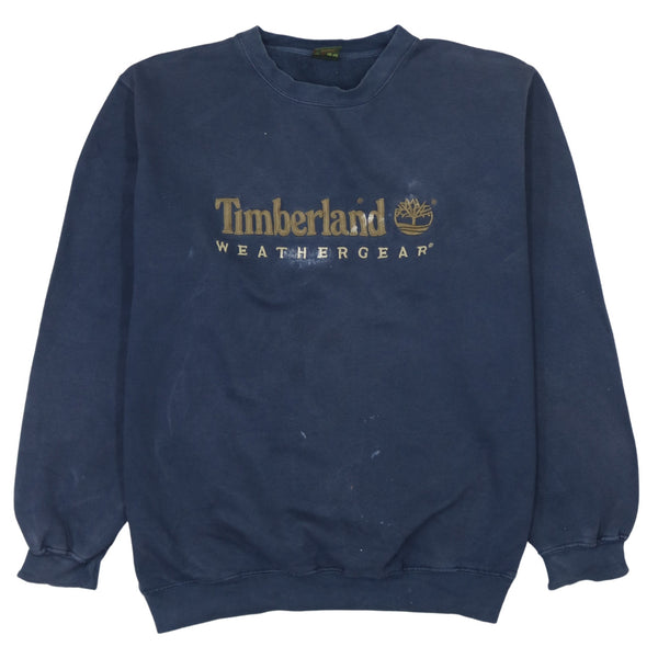 Vintage Timberland 90's Navy Blue Crew Neck Sweatshirt Medium Men