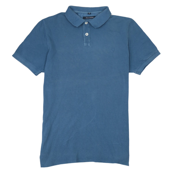 Mare O'polo 90's Short Sleeves Quarter Button Polo Shirt XLarge Blue