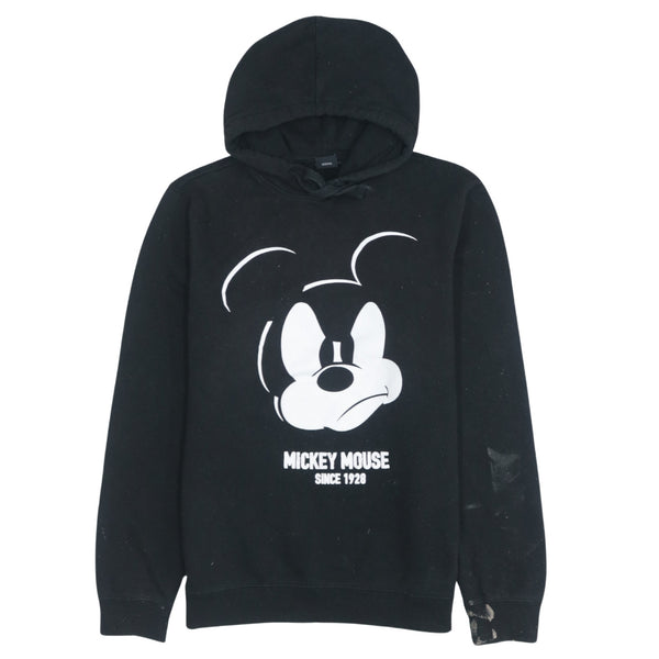 Vintage 90s Disney Black Mickey Mouse Pullover Hoodie Men's Small Cotton