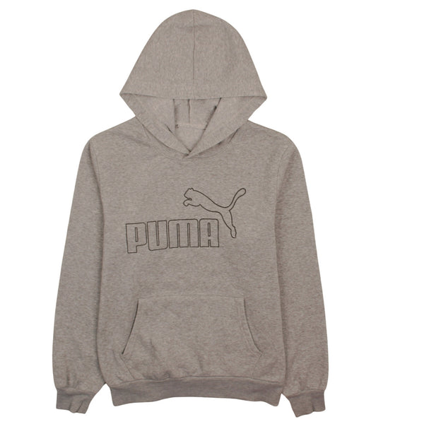 Puma 90s Vintage Grey Spellout Pullover Hoodie Small Size