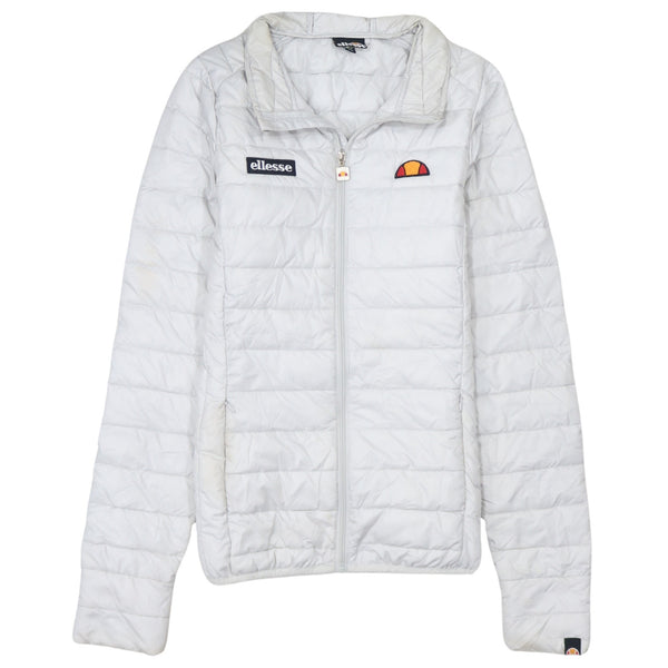 Ellesse 90's Lightweight Full Zip Up Puffer Jacket Small  White