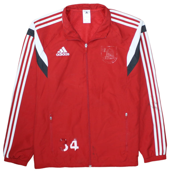 Adidas 90's Striped Sleeve Full Zip Up Windbreaker Large Red