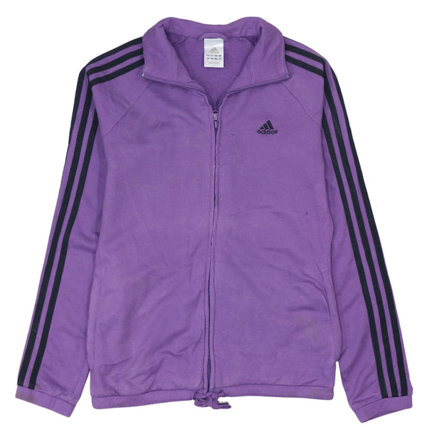 Adidas 90's Purple Striped Sleeve Full Zip Sweatshirt Women's Medium