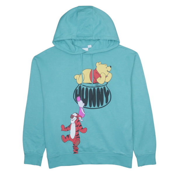 Vintage 90's Disney Winnie The Pooh Green Pullover Hoodie Medium