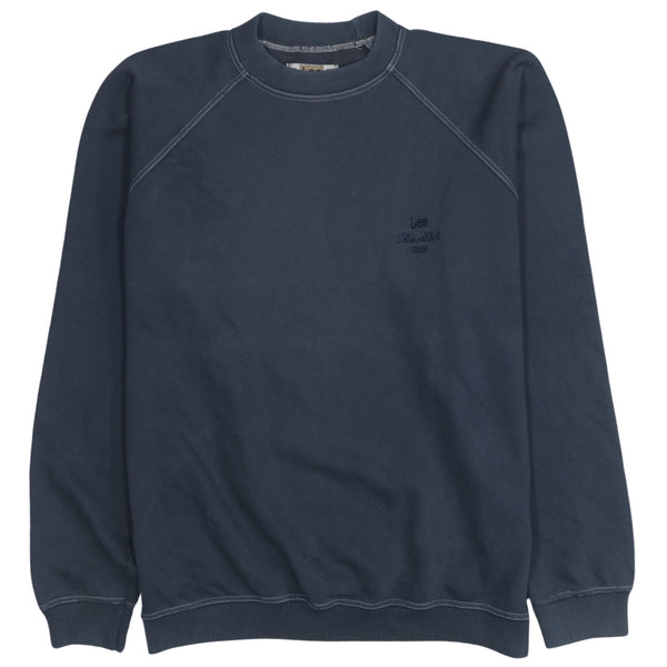 Vintage Lee 90's Men's Large Black Crew Neck Lightweight Sweatshirt