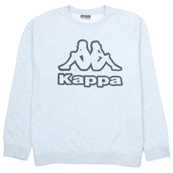 Kappa Vintage 90's Grey Spellout Crew Neck Sweatshirt XXLarge 2XL