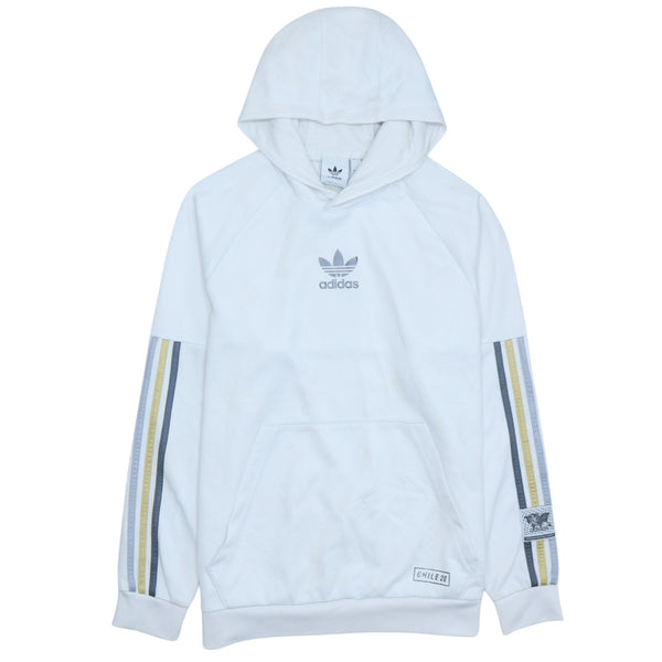 Adidas 90's Drawstring Pockets Pullover Hoodie Large White