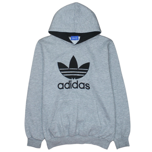 Adidas 90's Spellout Pullover Hoodie Medium  Grey
