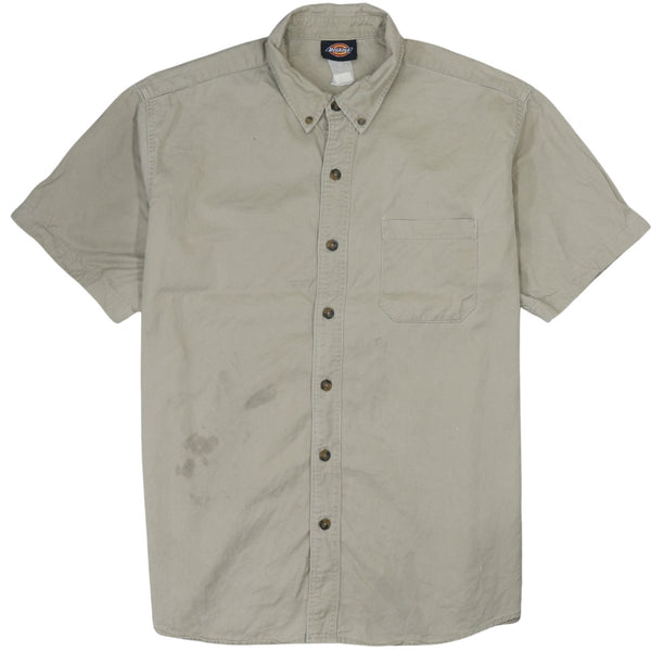 Dickies 90's Short Sleeves Button Up T Shirt XLarge  Beige Cream