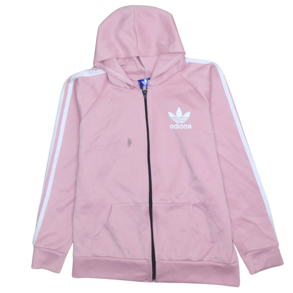 Adidas Pink 90's Striped Sleeve Medium Hoodie