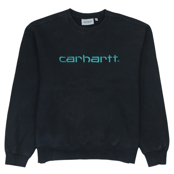 Carhartt 90's Vintage Black Spellout Crew Neck Sweatshirt Medium